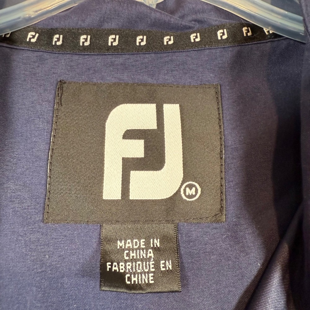 FJ FootJoy Golf Mens Pullover Medium Pullover Vest Navy Blue - Picture 3 of 6